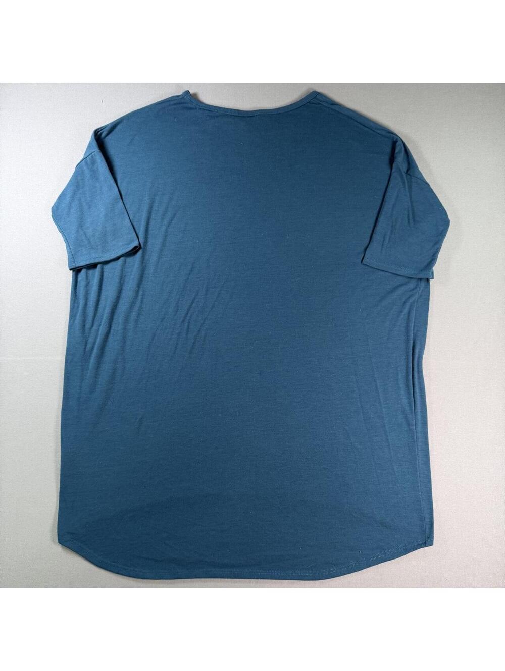 LuLaRoe Classic T Shirt Teal Blue Hi Lo Hem Short Sleeve Womens S - Picture 4 of 6